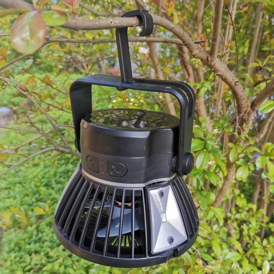 Solar Camping Light & Foldable Fan with Hanging Hook