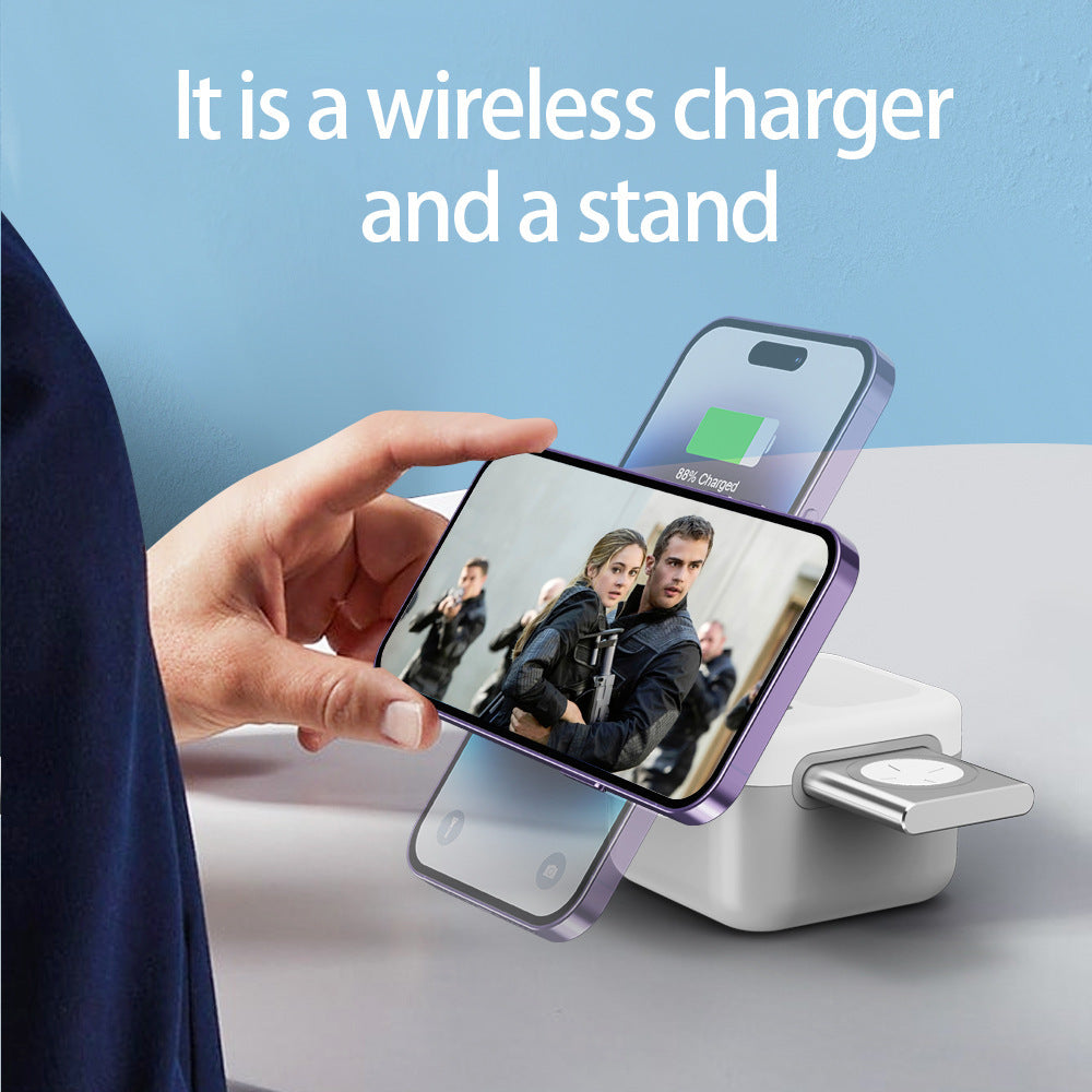 3-in-1 Wireless Charger with Hidden Removable