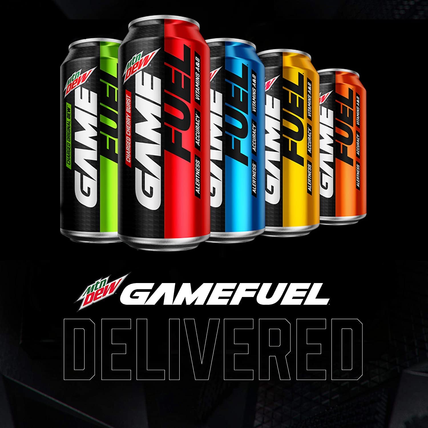 Mountain Dew Game Fuel, 4 Flavor Variety Pack, 16Oz Cans (12 Pack), Vitamins a + B (Packaging May Vary)