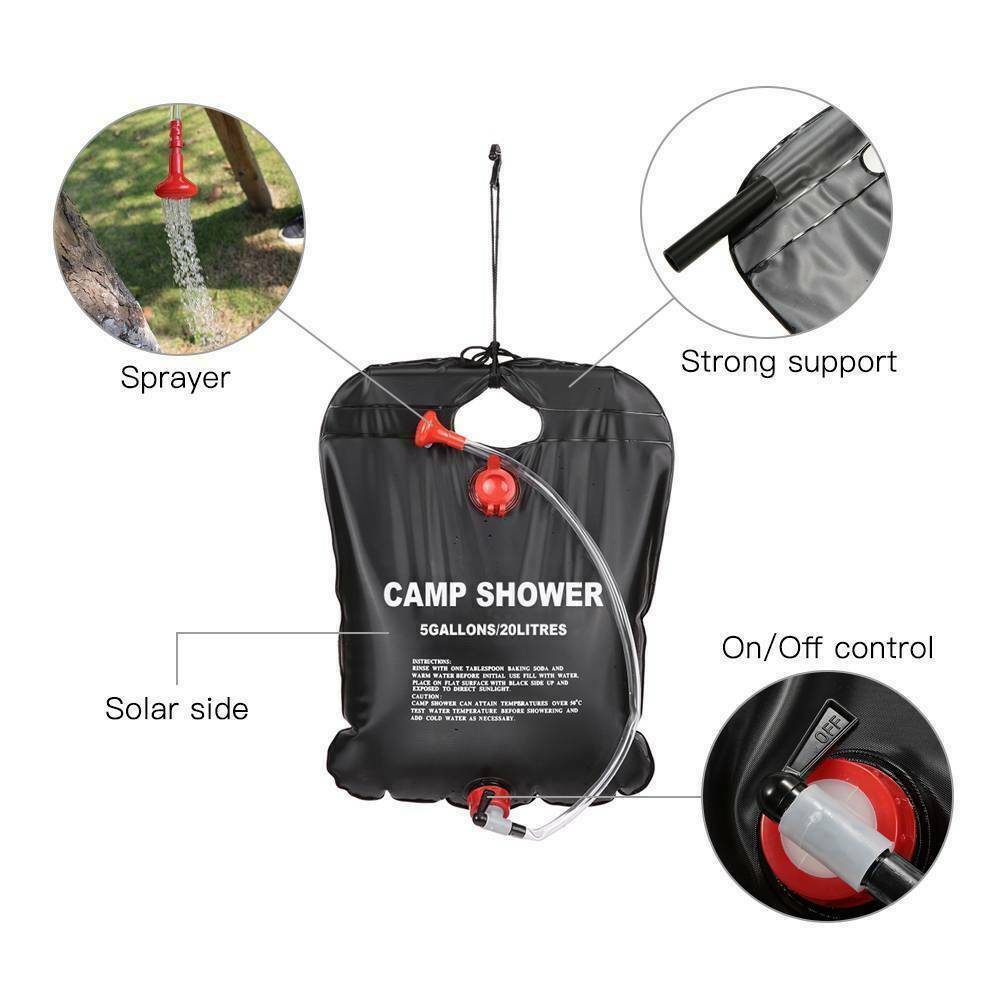 20L Portable Solar Camping Shower Bag