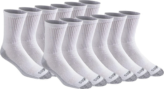 Men'S Dri-Tech Moisture Control Comfort Length Mid-Crew Socks, Available in M-XL (6, 12 Pairs)