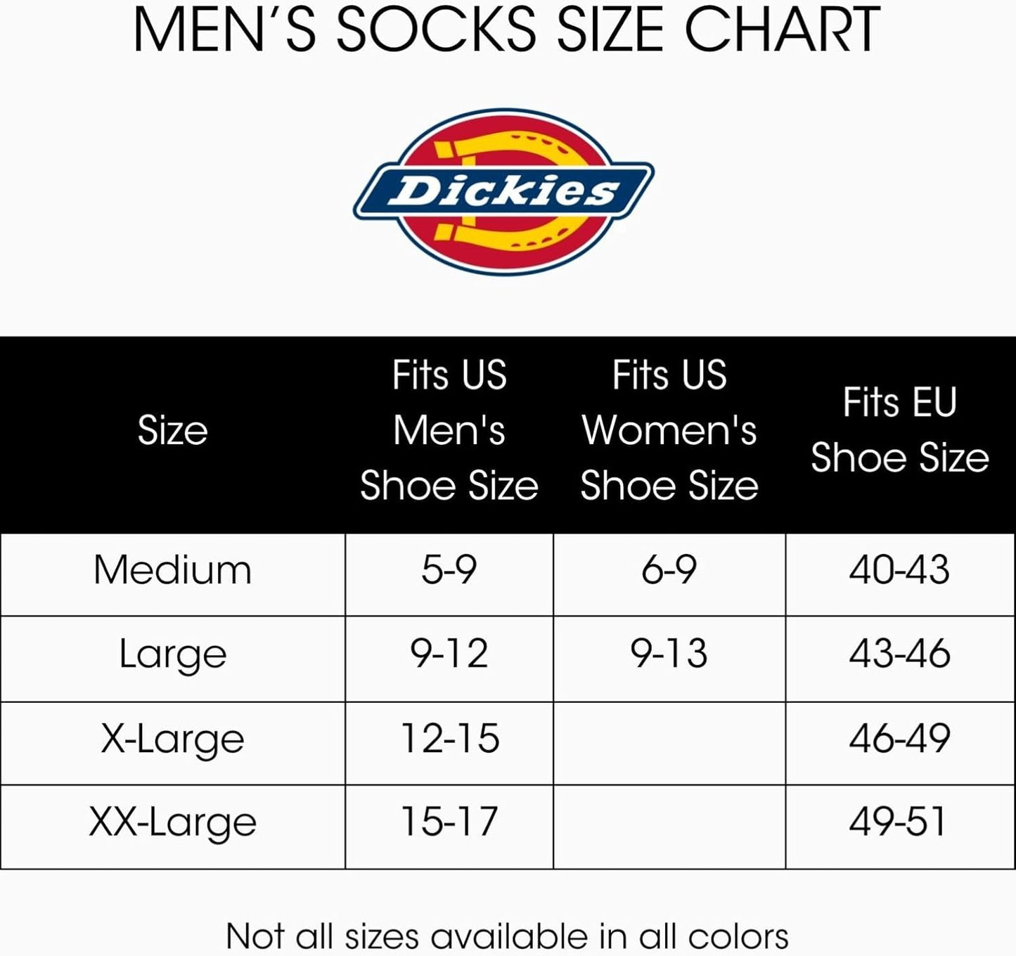 Men'S Dri-Tech Moisture Control Quarter Socks, Available in M-XXL (6, 12, 18 Pairs)